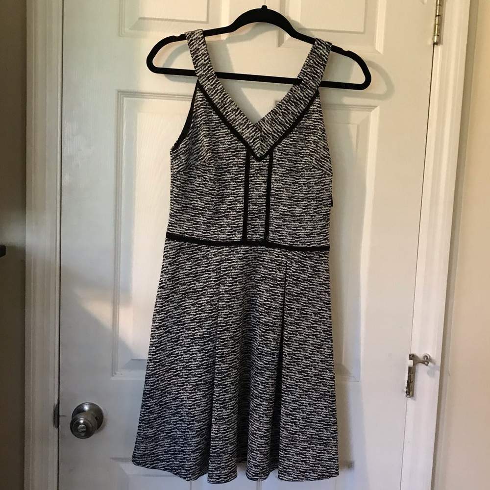 Mossimo Black/White Fit & Flare Dress